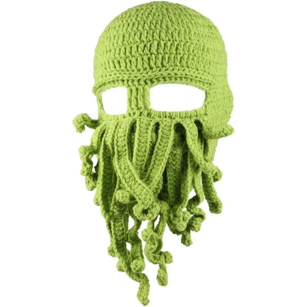 Men Green Bearded Beanie Octopus Pirate Vagabond Hat